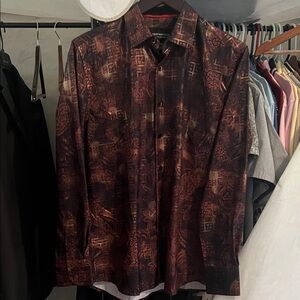 Men's Abstract Brown Shirt